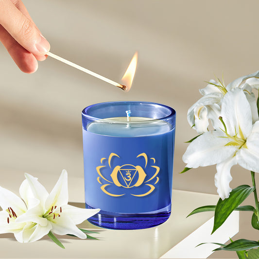 Chakra Aromatherapy Candle - Align Your Energy Centers for Meditation blue