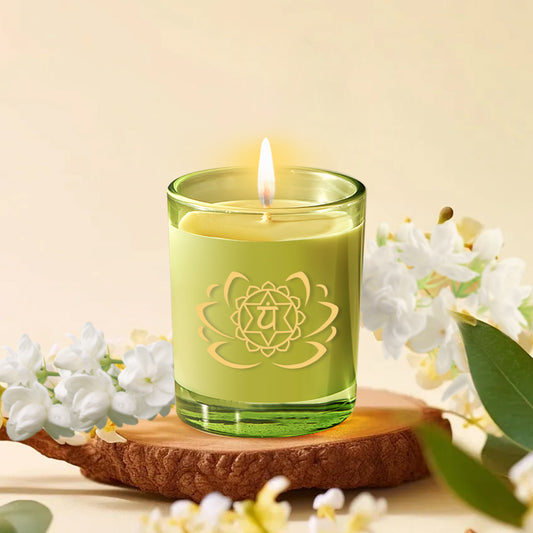 Chakra Aromatherapy Candle - Align Your Energy Centers for Meditation Green