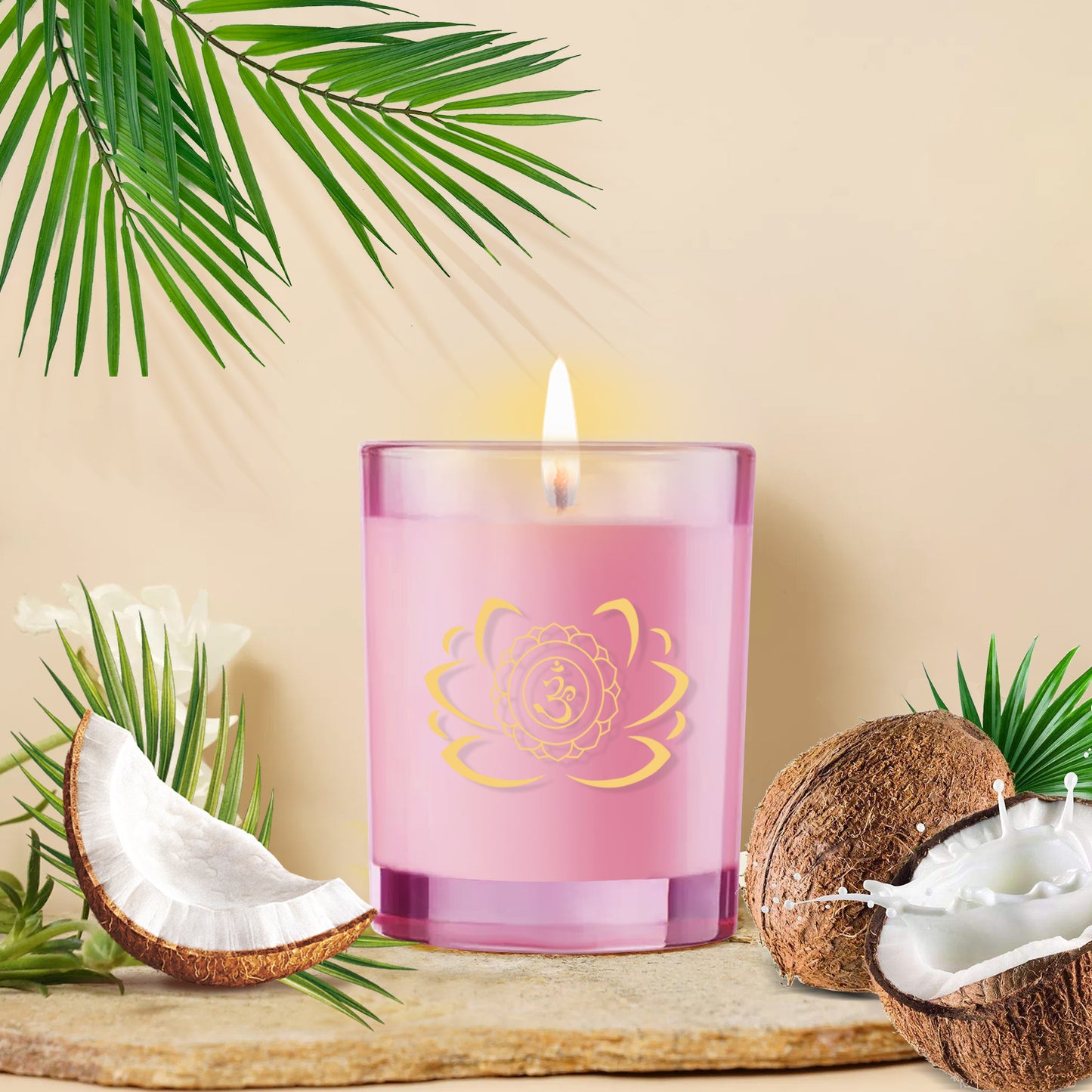 Chakra Aromatherapy Candle - Align Your Energy Centers for Meditation pink