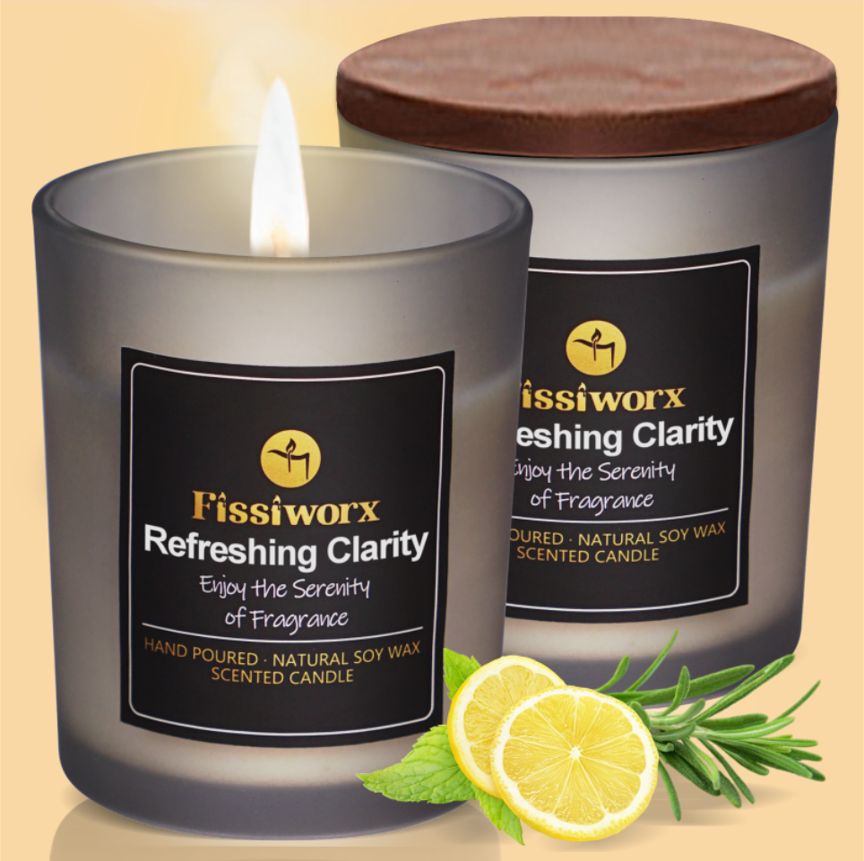 Refreshing Clarity Scented Candle Black 2pcs - Fissiworx store