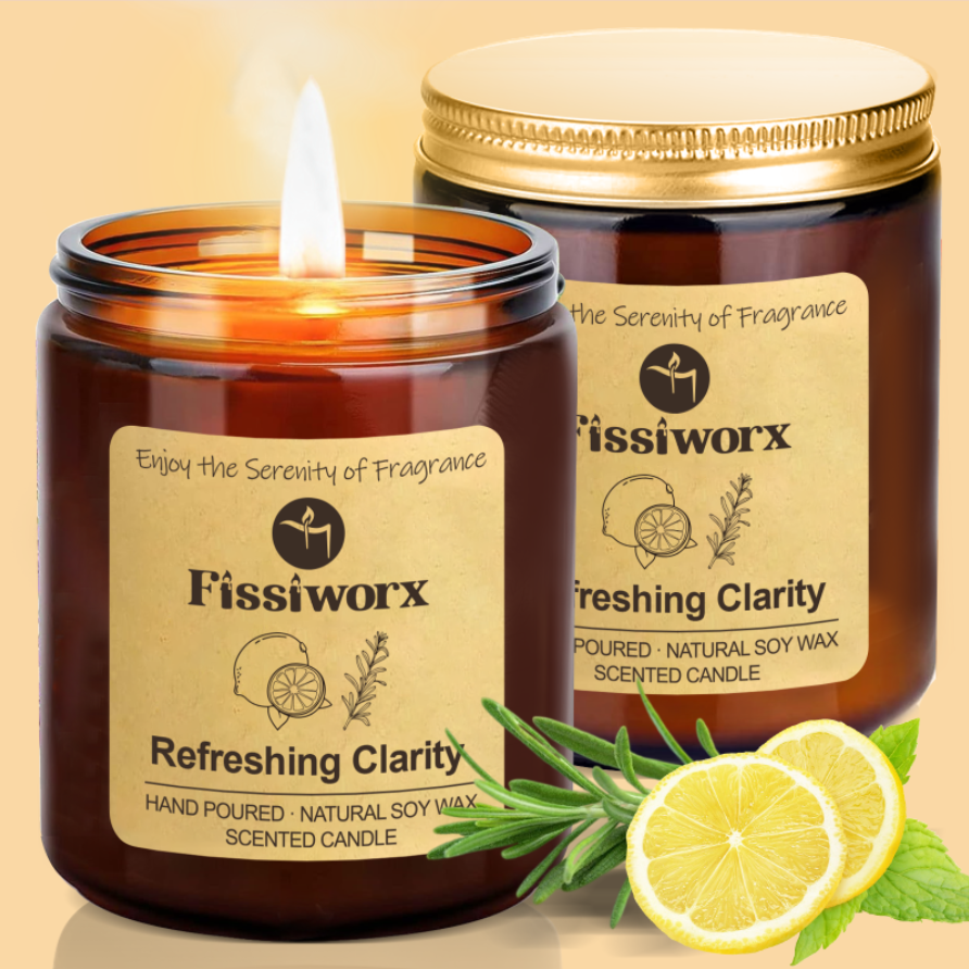 Refreshing Clarity Scented Candle Gold 2pcs - Fissiworx store